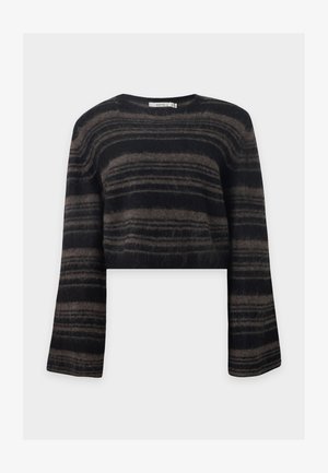 Gestuz, STRIPED PULLOVER - Пуловер - black/chestnut