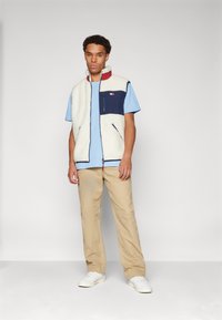 Tommy Jeans OUTDOOR TEDDY MIX MEDIA VEST UNISEX - Liemenė - ancient white/multicolor