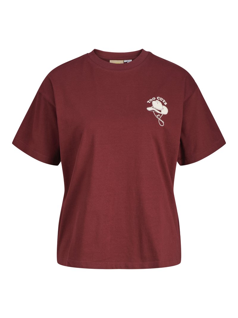 JJXX T-shirt print donkerrood