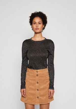 NA-KD FINE DEEP BACK GLITTER - Πουλόβερ - black