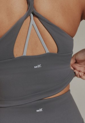 Self. REGULAR FIT - TWIST BACK CROP. - Felső - grey