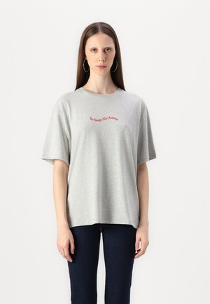 JXMILLOW LOOSE TEE - Trükipildiga T-särk - light grey melange