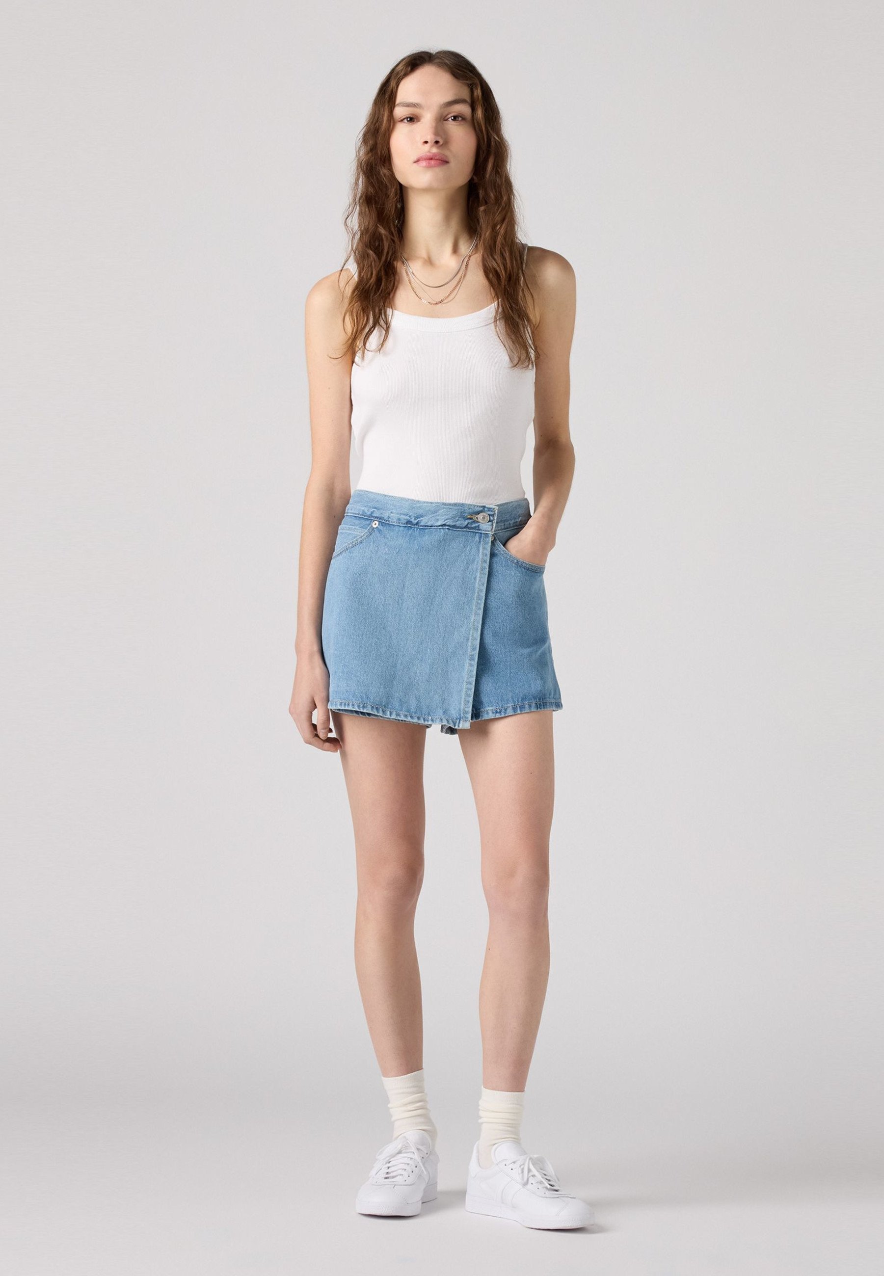 Levi's® SKORT - Denim skirt - i'm fun/light-blue denim