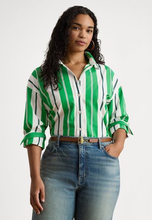 RELAXED FIT STRIPED BROADCLOTH SHIRT - Skjortebluser - green/blue/white