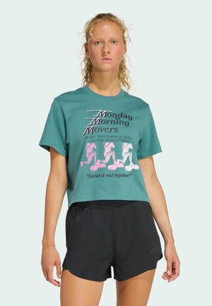 LESMILLS MOVERS GRAPHIC  - Print T-shirt - preloved teal