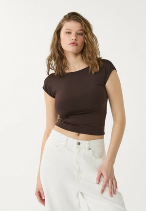 Stradivarius OPEN - T-shirts basic - dark brown
