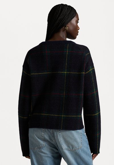 Polo Ralph Lauren PLAID ALPACA-BLEND CREWNECK SWEATER - Pullover - dark blue