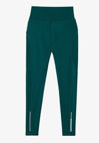 FULL LENGTH HIGH RISE LEGGINGS WITH REFLECTIVE STRIP - Tajice - dark green