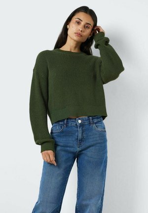 NMMAYSA L/S O-NECK NOOS - Strickpullover - kombu green