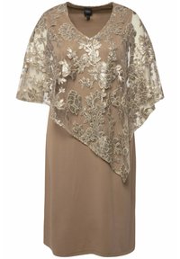 Ulla Popken SHEER LACE  - Cocktailklänning - taupe