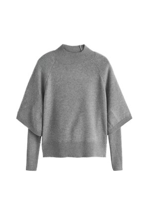 Next, REGULAR FIT - MOCK LAYER PONCHO - Strickpullover - grey