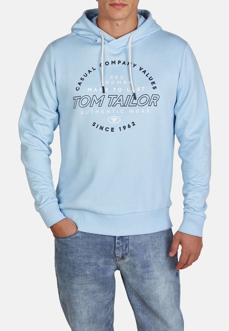 TOM TAILOR TTHOODIE - Felpa con cappuccio - middle sky blue