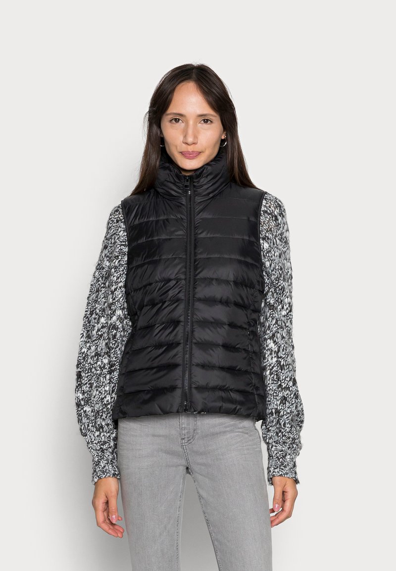 Marc O'Polo VEST STAND UP COLLAR FRONT ZIPPER - Colete - black