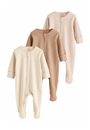 Next, REGULAR FIT - TWO WAY ZIP 3 PACK - Grenouillère - beige