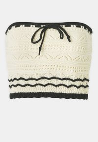 CROCHET TUBE - Top - white cap gray/black