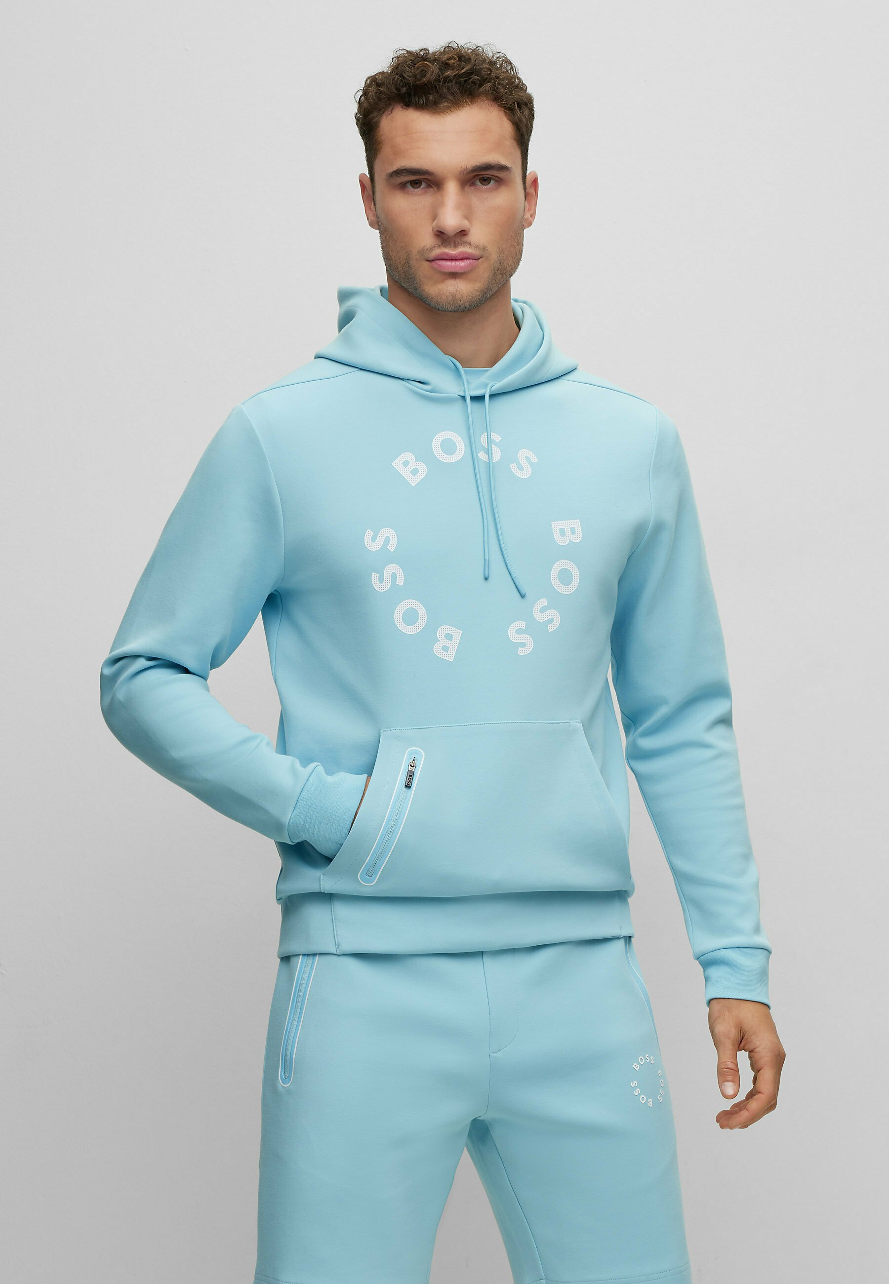BOSS SOODY - Kapuzenpullover - light blue one/hellblau - Zalando.de