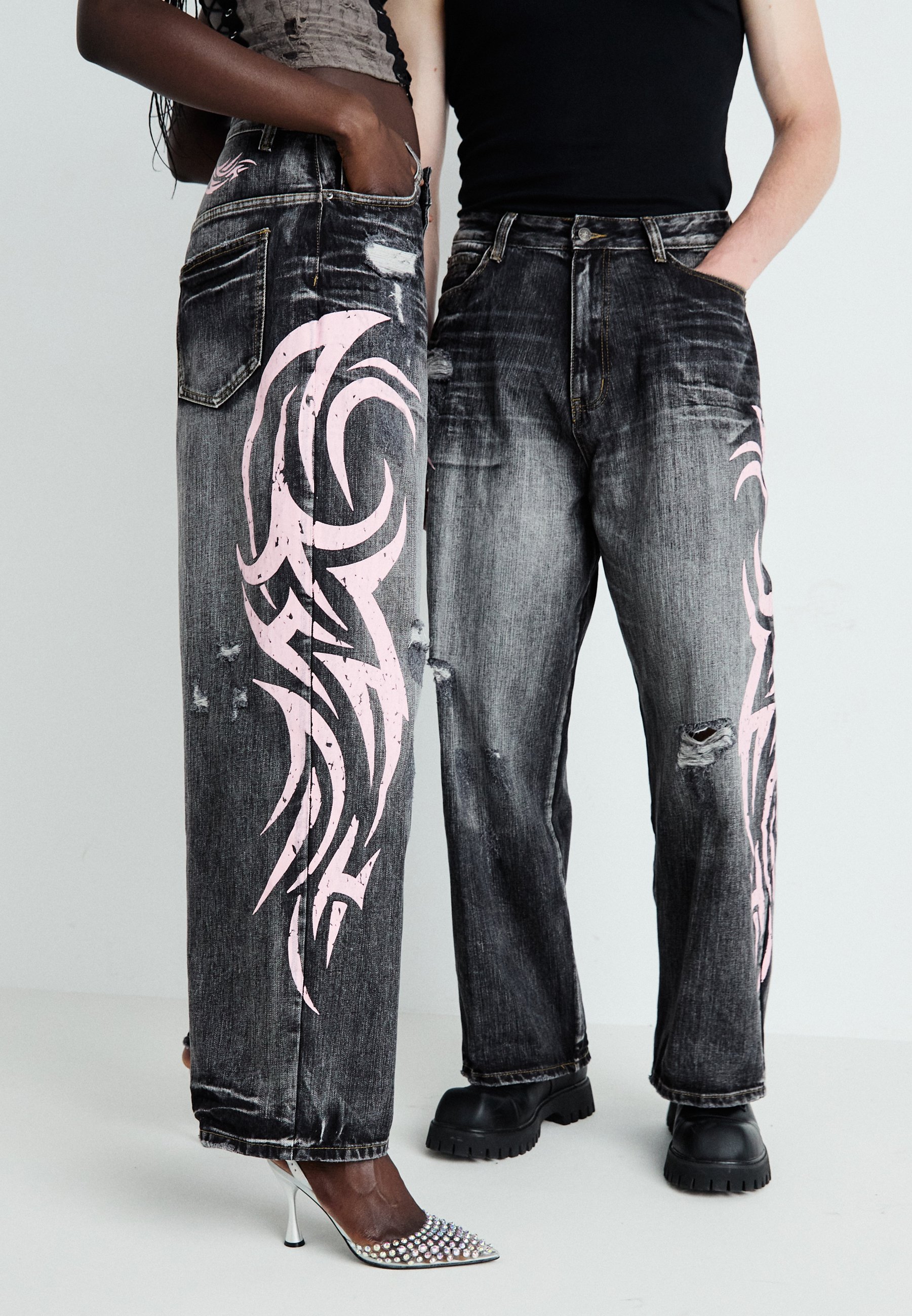 Jaded London Pantaloni Con Scritte Jaded London TATTOO XL COLOSSUS 