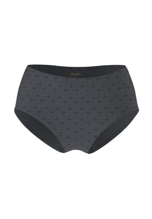 Slip a vita alta grigi con un delicato motivo geometrico. Vita elastica con dettaglio logo; realizzati in un materiale liscio e elastico.