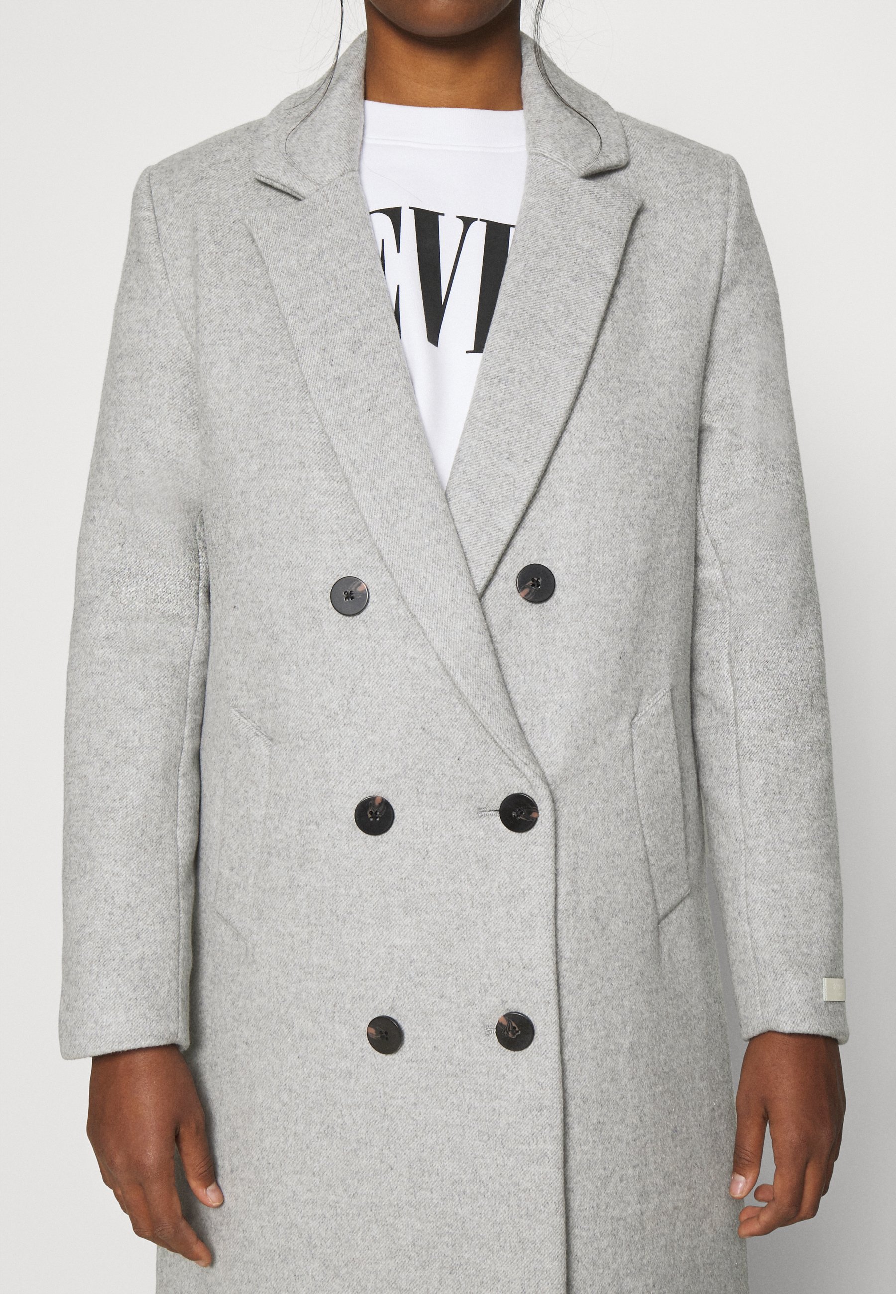 light grey double breasted blazer
