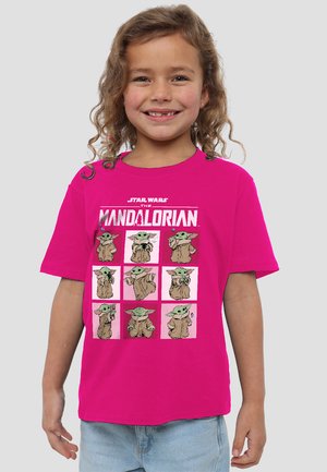 Star Wars, THE MANDALORIAN GROGU SQUARES - Print T-shirt - pink