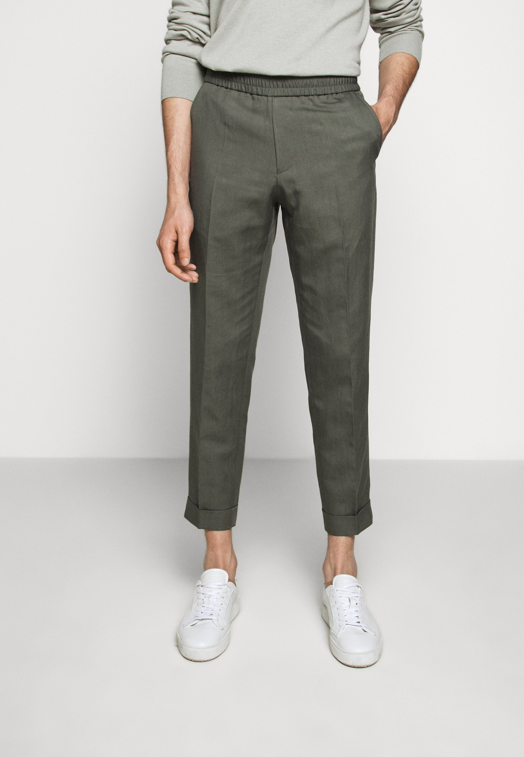 Filippa K Terry Cropped Slacks Kelnės Green Grey Pilka Zalando Lt