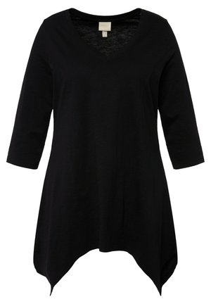 Ulla Popken FINITION EN POINTE COL EN V MANCHES 3/4 - Top s dlouhým rukávem - black