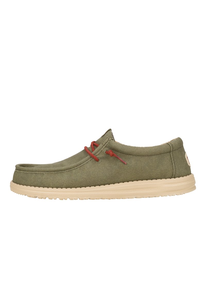 HEYDUDE Wally Waxed Canvas - Slip-On Schuhe - Scarpe da barca - olive