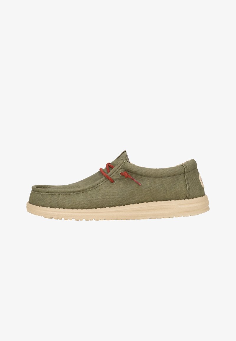 HEYDUDE Wally Waxed Canvas - Slip-On Schuhe - Scarpe da barca - olive
