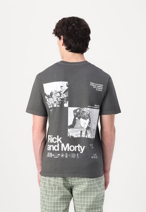 JJRICKNMORTY TEE - T-shirt print - grey