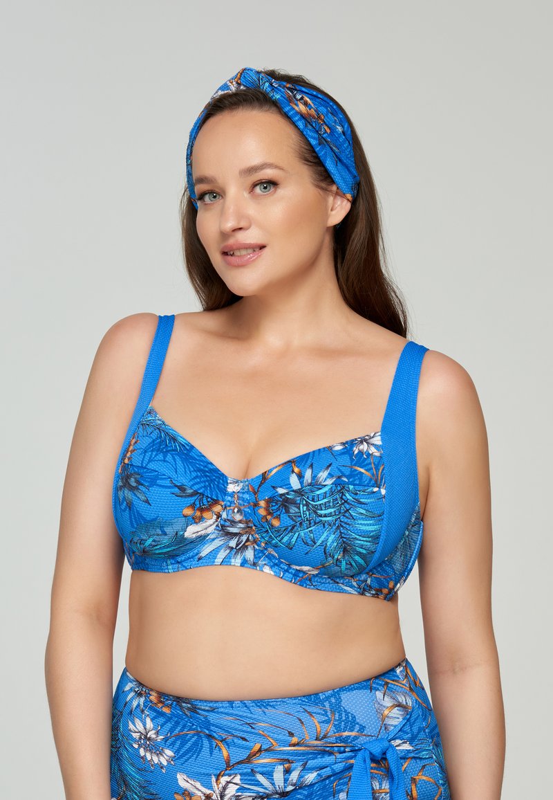 Marc & André AMBERGLOW BikiniTop blue orange multi/apricotmeliert