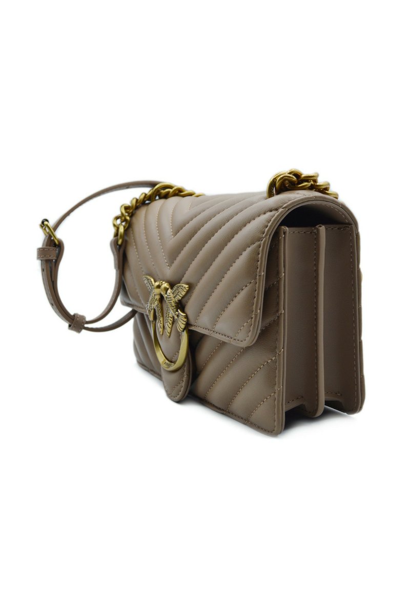 Pinko LOVE ONE MINI DC CHEVRON Borsa a tracolla beige oro