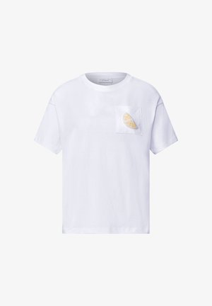 Street One Studio, T-SHIRT MIT RUNDHALS UND PERLENDETAIL - Printtipaita - white
