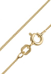 Goldkette mit einem runden Federverschluss und einem kleinen rechteckigen Anhänger, der in der Nähe des Verschlusses mit "AG 925" gestempelt ist.