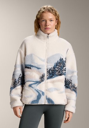 FAUX-SHEARLING WITH MOUNTAIN PRINT - Ľahká bunda - stone