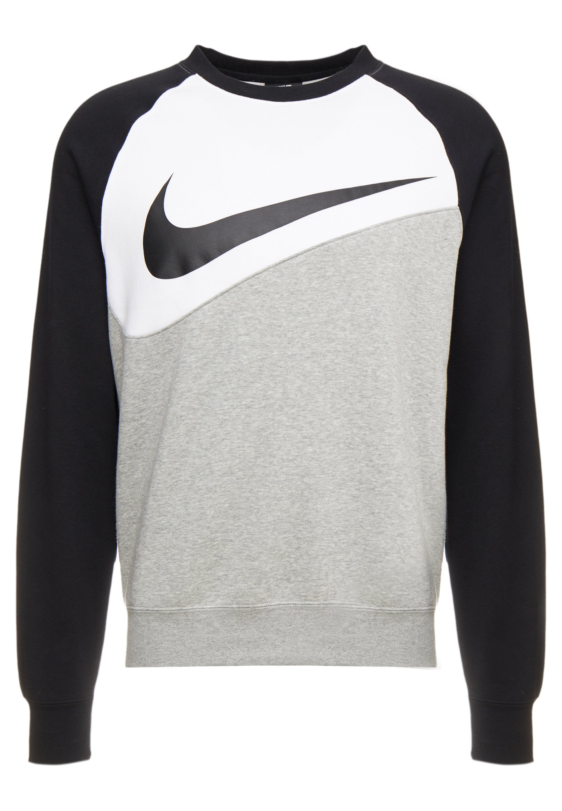 Nike Sportswear CREW Sweater grey heatherwhiteblack Nike Sportswear CREW Sweater blackZwart Zalando.nl