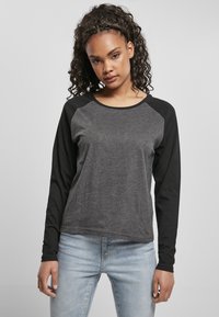 Urban Classics - LADIES CONTRAST RAGLAN LONGSLEEVE - Ilgarankovis viršutinės dalies drabužis - charcoal/black Miniatiūros vaizdas 1