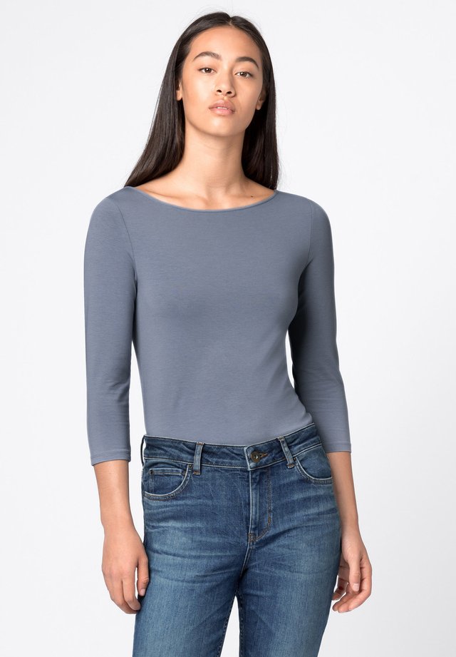 AUS BIO-BAUMWOLLE UND LENZING MODAL™ - Langarmshirt - rauchblau