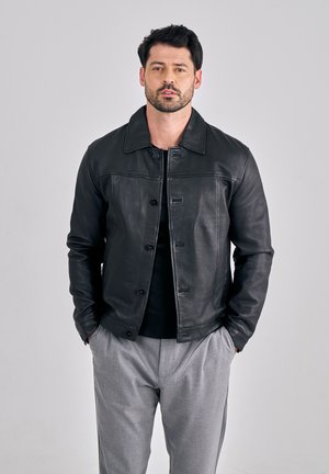 SLATE - Læderjakker - black