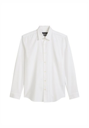 Witte lange mouwen knoopshirt van soepel katoen, met een klassieke kraag, een voorkant met knopen en een relaxte pasvorm.