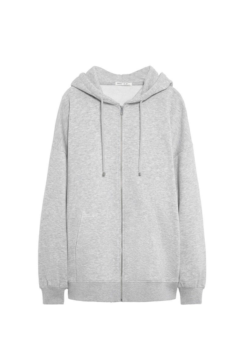 OYSHO Sweater met rits lichtgrijs