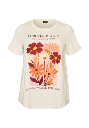 Zizzi, T-shirts print - vanille