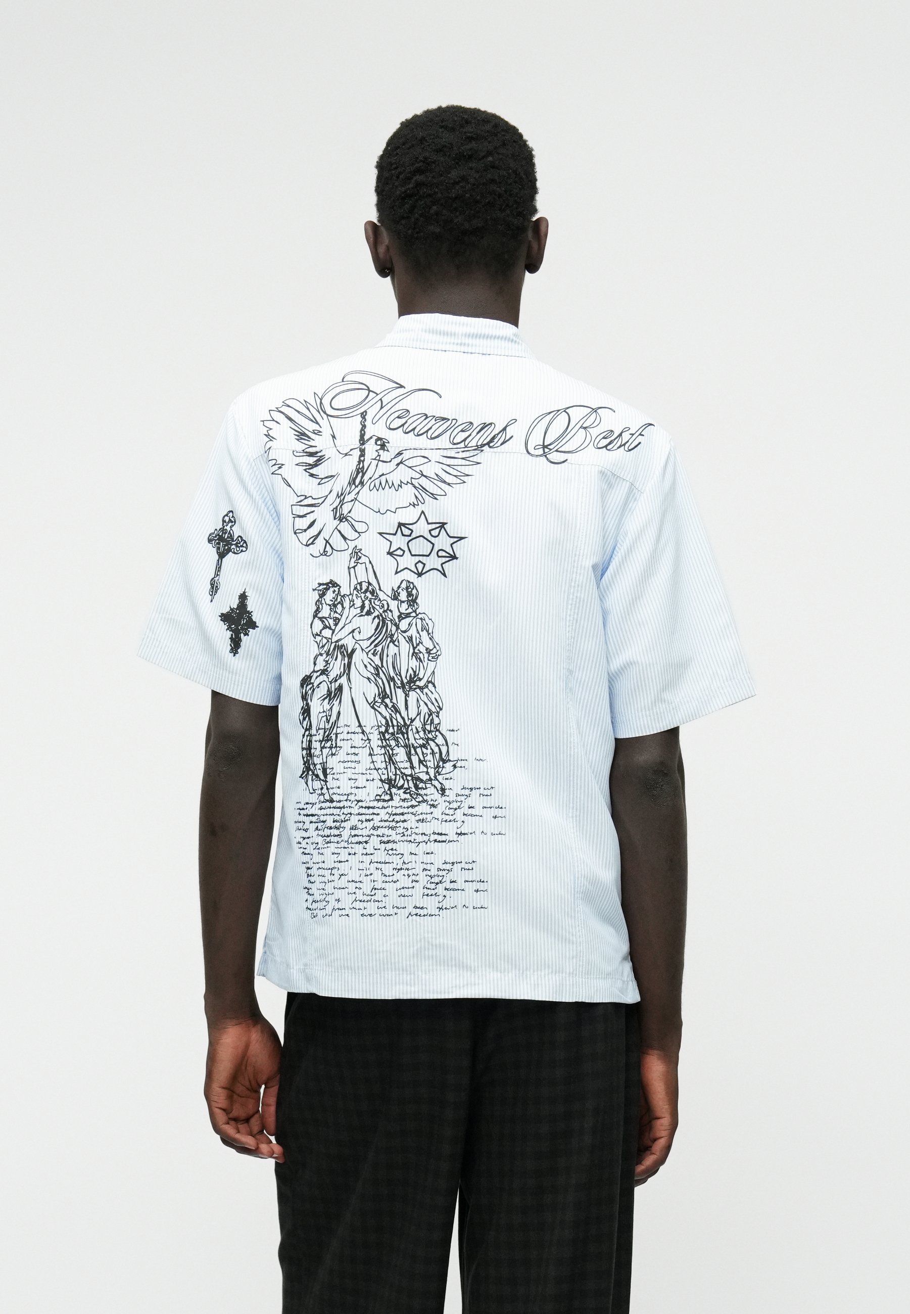 Jaded London SKETCH TATTOO PINSTRIPE SHIRT - Shirt - multi