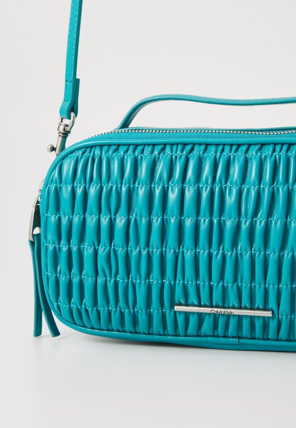 RUCHED CROSSBODY CAMERA BAG - Handbag - teal slate4