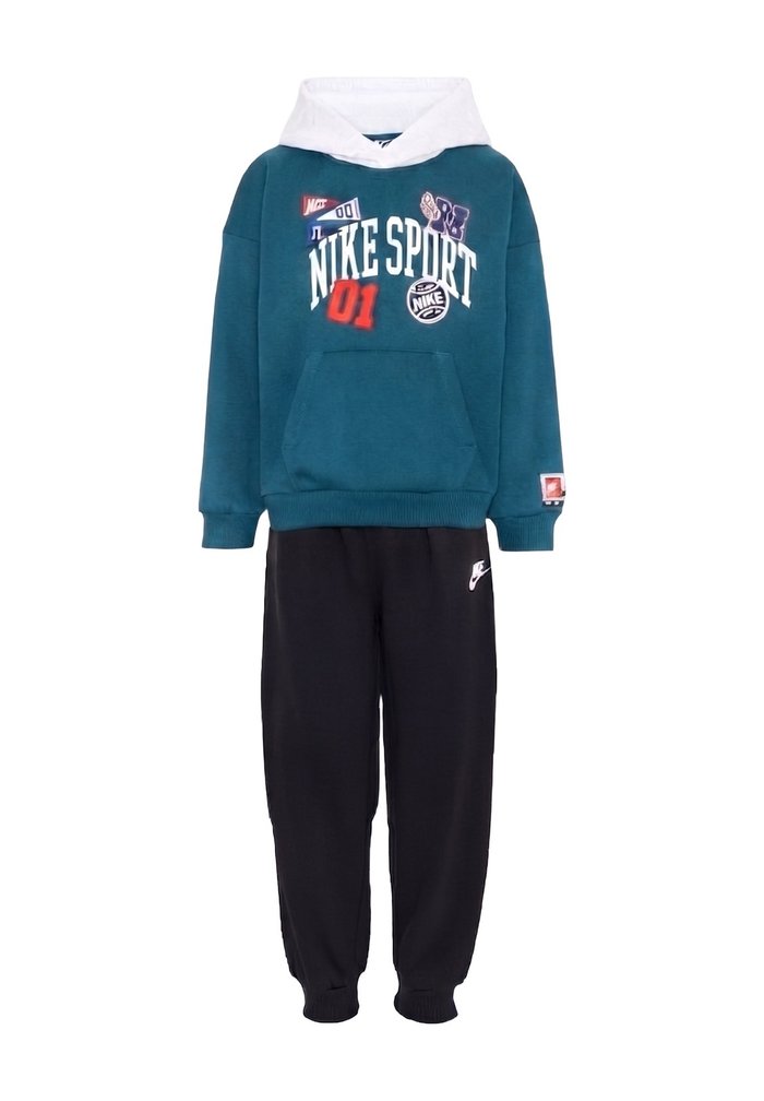 Nike COMPLETO BAMBINO - Sudadera con capucha - verde-nero