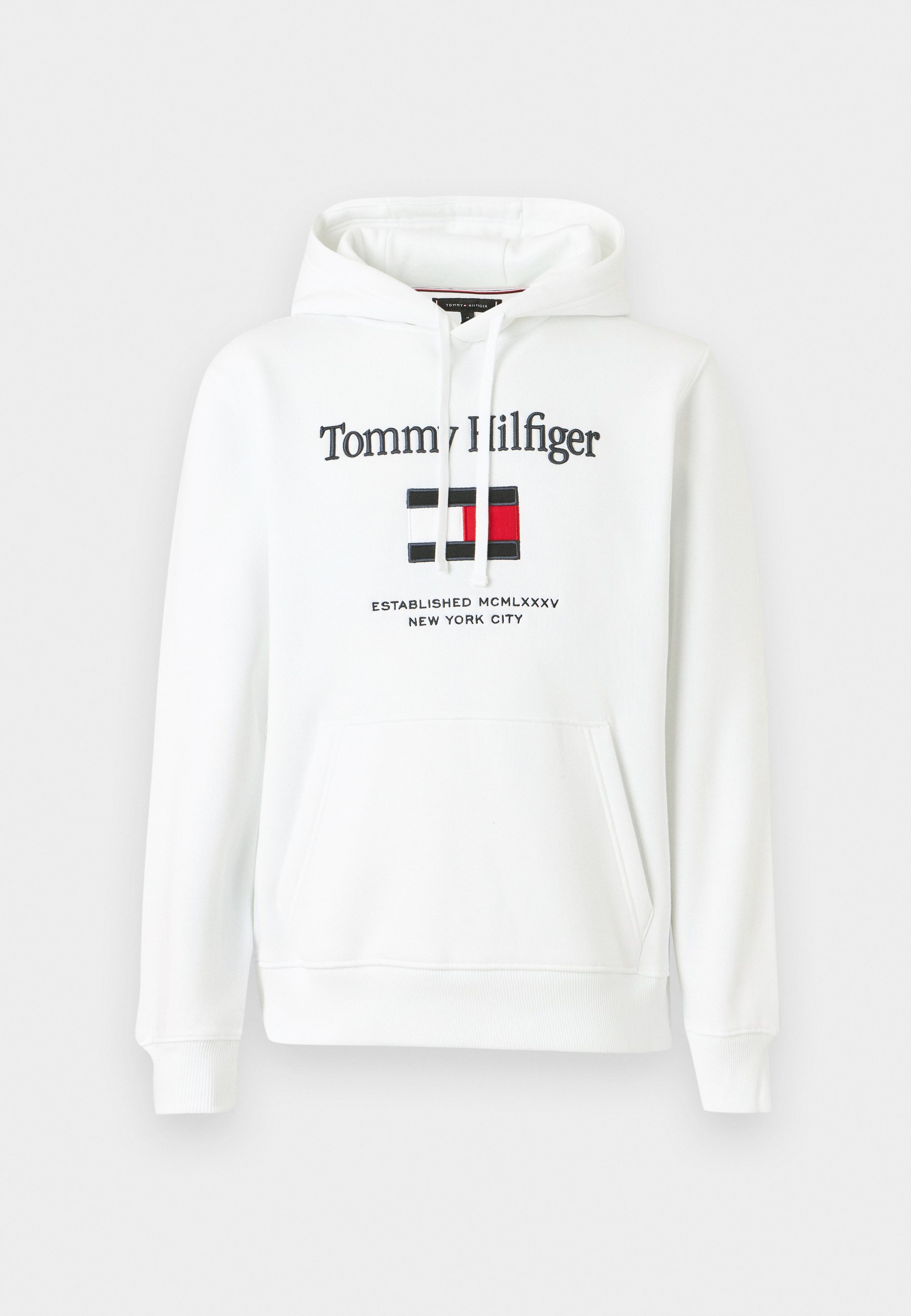 Tommy Hilfiger EMBRO FLAG - Mikina s kapucí - white