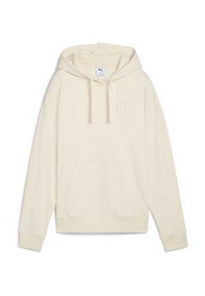 Bluza z kapturem w kolorze kremowym, z przednią kieszenią, sznurkiem w kapturze, ściągaczami i małym logo Puma na piersi.