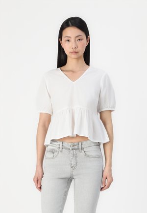 PCMONICA V NECK - Bluse - bright white