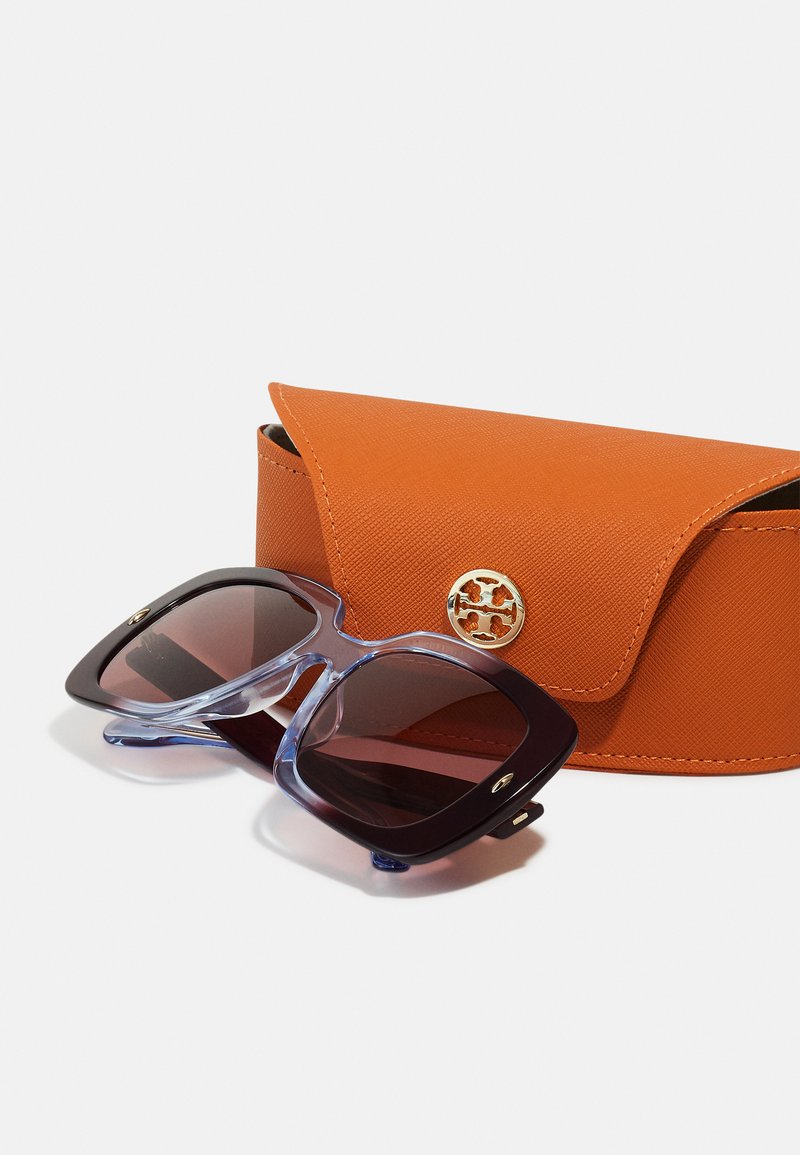 Tory Burch maroon and gold Sunglasses with Orange Case s-l400.jpg main image 4
