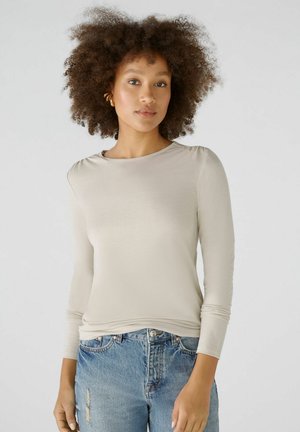 Oui Langarmshirt - light beige mel