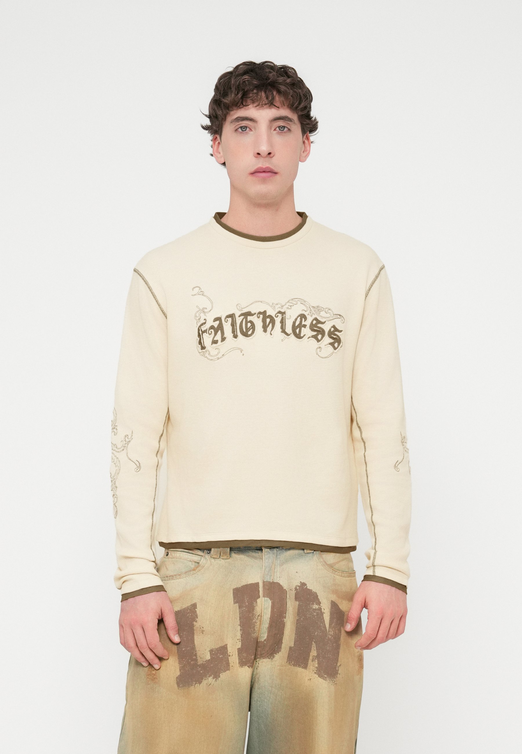 Jaded London FAITHLESS CROSS APPLIQUE - Long sleeved top - off